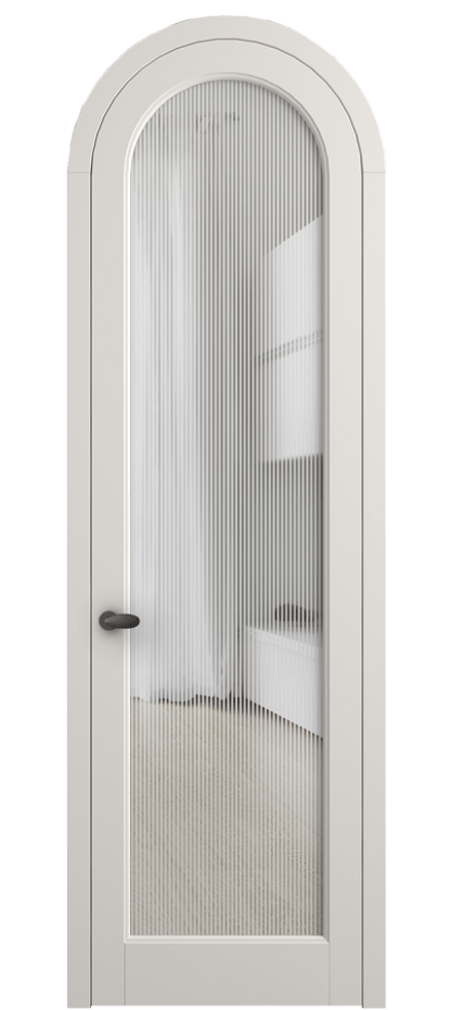 Межкомнатная дверь Палаццо 6814 Матовый пудровый белый Рифлёное стекло "Дюна", триплекс Цена 195480.6 сом | Volhovec