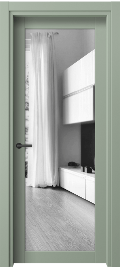 Межкомнатная дверь Нео 2102 ПЭТ светло-оливковый Двустороннее зеркало, триплекс Цена 42600 сом | Volhovec