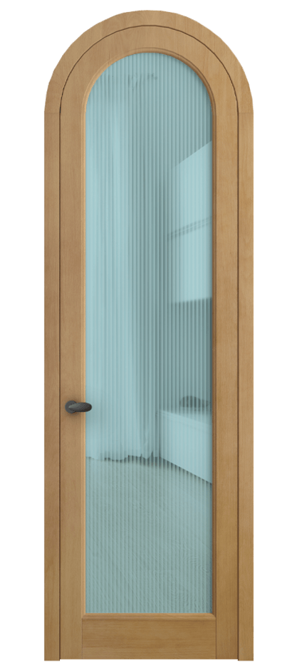 Межкомнатная дверь Палаццо 6814 Бук натуральный матовый Рифлёное голубое стекло "Мору", триплекс Цена 261700.6 сом | Volhovec