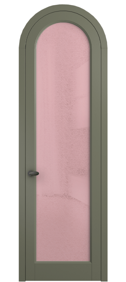 Межкомнатная дверь Палаццо 6814 Матовый оливковый тёмный Фактурное розовое стекло "Лёд", триплекс Цена 190970 сом | Volhovec