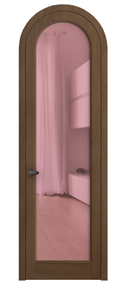 Межкомнатная дверь Палаццо 6814 Бук тёмный матовый Прозрачное розовое стекло, триплекс Цена 255290 сом | Volhovec