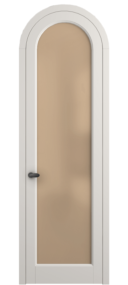 Межкомнатная дверь Палаццо 6814 Матовый пудровый белый Сатинированное оранжевое стекло, триплекс Цена 186740 сом | Volhovec