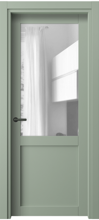 Межкомнатная дверь Neo// 2122 ПЭТ светло-оливковый Прозрачное стекло, триплекс Цена 35520 сом | Volhovec