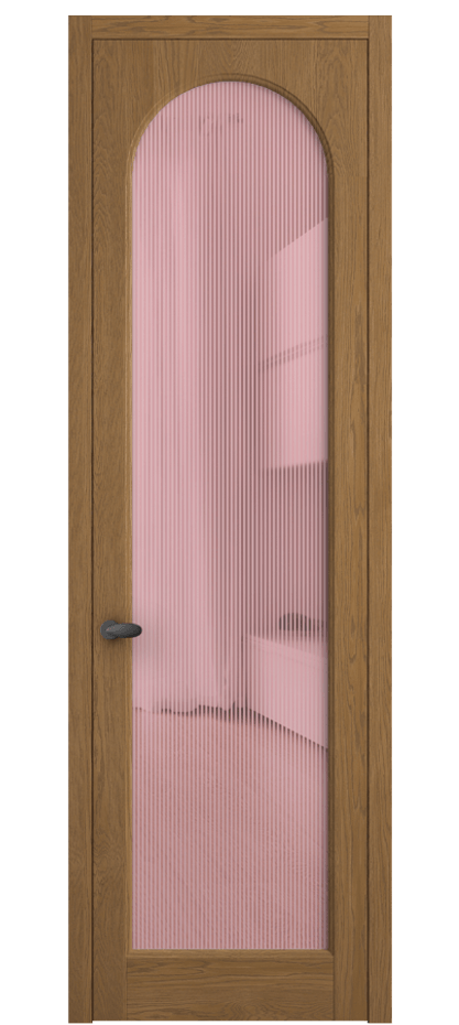 Межкомнатная дверь Палаццо 6804 Дуб пряный матовый Рифлёное розовое стекло "Дюна", триплекс Цена 230820 сом | Volhovec