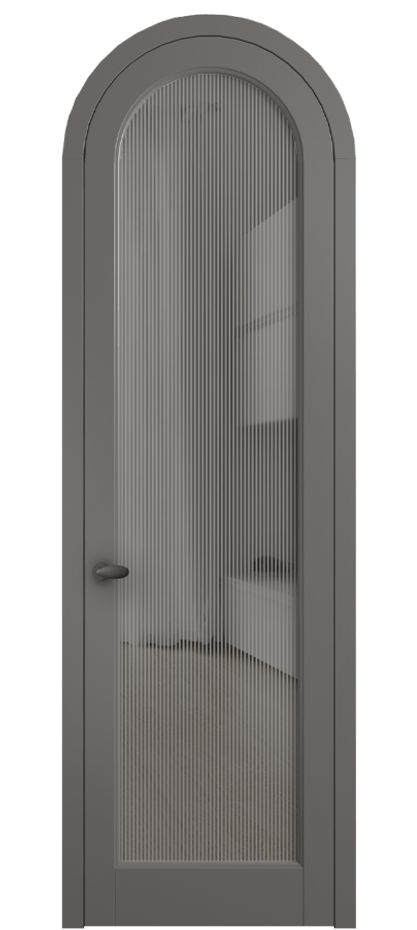 Межкомнатная дверь Палаццо 6814 Матовый классический серый Рифлёное серое стекло "Дюна", триплекс Цена 131159 ₽ | Volhovec