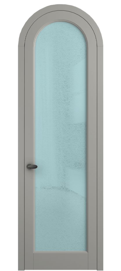 Межкомнатная дверь Палаццо 6814 Матовый нейтральный серый Фактурное голубое стекло "Лёд", триплекс Цена 190970 сом | Volhovec