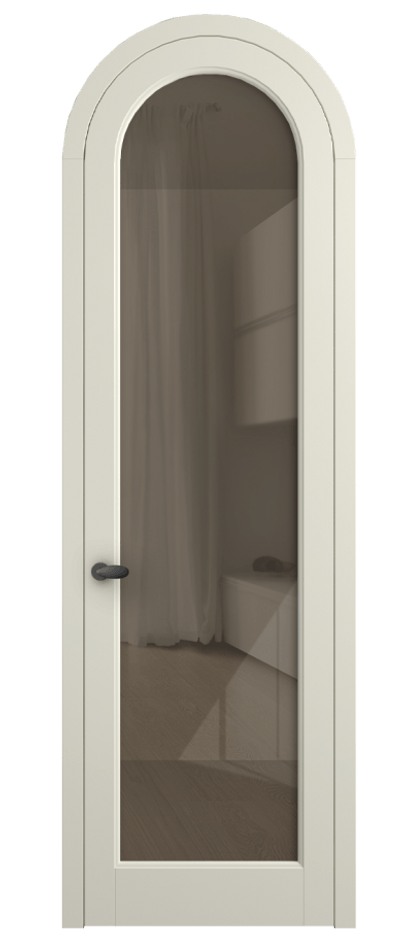 Межкомнатная дверь Палаццо 6814 Матовый молочно-белый Рефлективное бронзовое стекло "Stopsol", калёное Цена 193880 сом | Volhovec