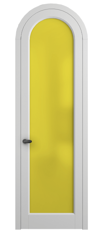 Межкомнатная дверь Палаццо 6814 Матовый белоснежный Сатинированное жёлтое стекло, триплекс Цена 182230 сом | Volhovec