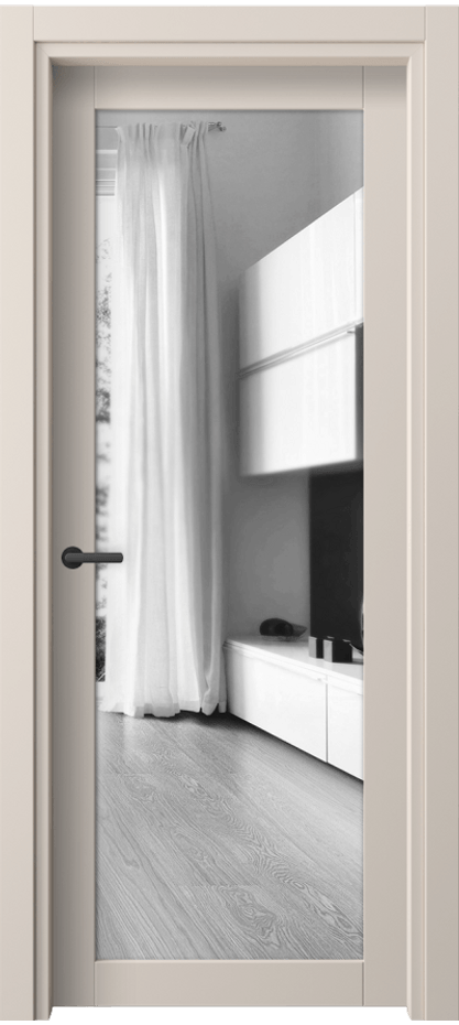 Межкомнатная дверь Neo 2102 ПЭТ пудровый бежевый Двустороннее зеркало, триплекс Цена 39250 сом | Volhovec