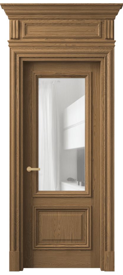 Межкомнатная дверь Антик 7302 Дуб мускатный матовый Рифлёное стекло "Дюна", триплекс Цена 391590 сом | Volhovec