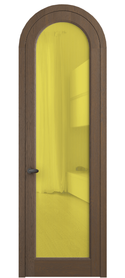 Межкомнатная дверь Палаццо 6814 Дуб туманный матовый Рифлёное желтое стекло "Дюна", триплекс Цена 43106910 so'm | Volhovec