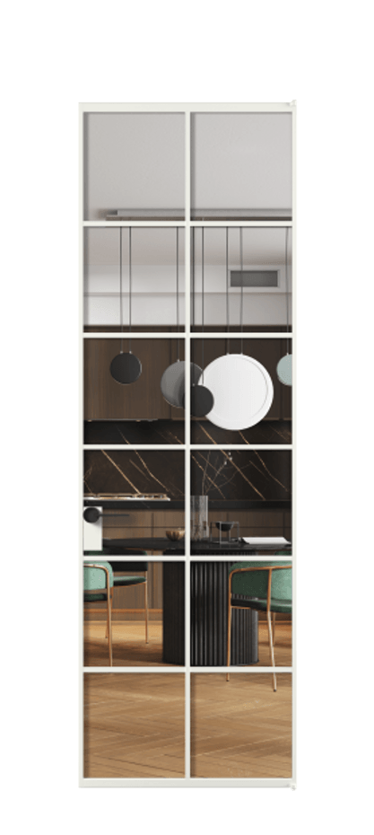 Алюминиевая дверь АЛПЛ040.05 Алюминий светло-серый Прозрачное стекло "Crystal Vision", калёное Цена 229280  | Volhovec