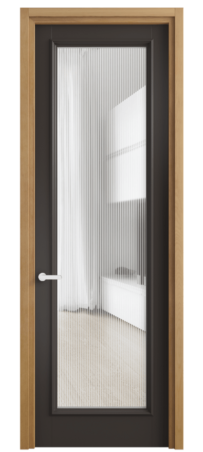 Межкомнатная дверь Шарм 6702 Матовый антрацит Рифлёное стекло "Дюна", триплекс Цена 154920 сом | Volhovec