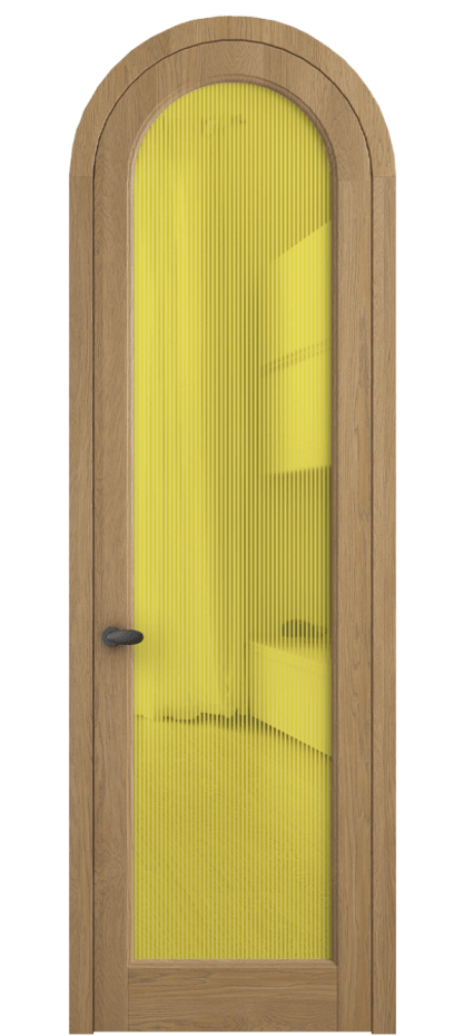 Межкомнатная дверь Палаццо 6814 Дуб пшеничный матовый Рифлёное желтое стекло "Дюна", триплекс Цена 309180.2 сом | Volhovec