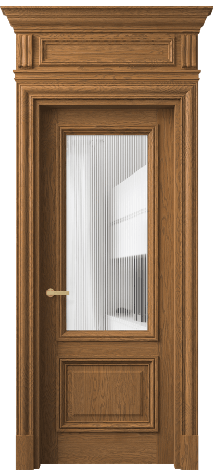 Межкомнатная дверь Antique 7302 Дуб пряный матовый Рифлёное стекло "Дюна", триплекс Цена 270349 ₽ | Volhovec