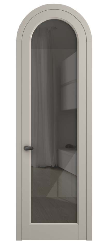 Межкомнатная дверь Палаццо 6814 Матовый светло-бежевый Рефлективное серое стекло "Стопсол", калёное Цена 193880 сом | Volhovec