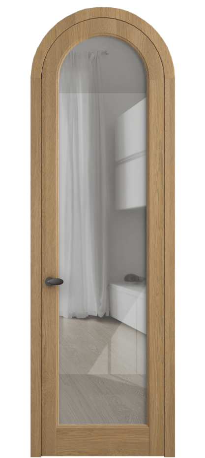 Межкомнатная дверь Палаццо 6814 Дуб пшеничный матовый Рефлективное прозрачное стекло "Стопсол", калёное Цена 312090 сом | Volhovec