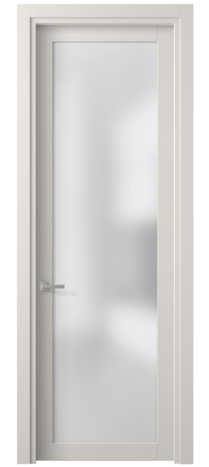 Межкомнатная дверь Планум 2102 Матовый пудровый белый Сатинированное стекло Цена 73670 сом | Volhovec