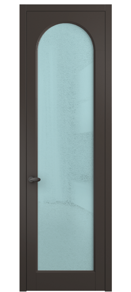 Межкомнатная дверь Палаццо 6804 Матовый антрацит Фактурное голубое стекло "Лёд", триплекс Цена 150010 сом | Volhovec