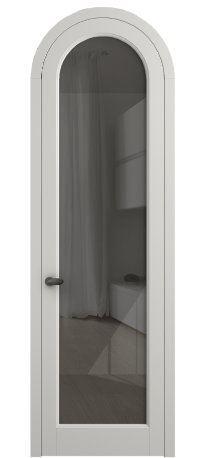 Межкомнатная дверь Палаццо 6814 Матовый серый Рефлективное серое стекло "Стопсол", калёное Цена 193880 сом | Volhovec