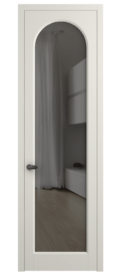 Межкомнатная дверь Палаццо 6804 Матовый жемчужный Прозрачное серое стекло, триплекс Цена 141270 сом | Volhovec