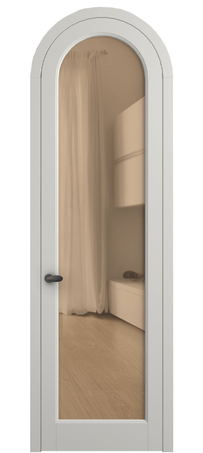 Межкомнатная дверь Палаццо 6814 Матовый серый Прозрачное оранжевое стекло, триплекс Цена 182230 сом | Volhovec