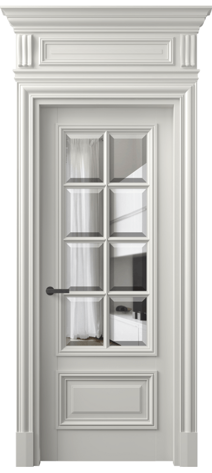 Межкомнатная дверь Антик 7316 Матовый серый Прозрачное стекло с фацетом Цена 264570 сом | Volhovec