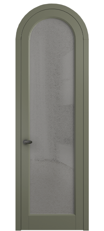 Межкомнатная дверь Палаццо 6814 Матовый оливковый тёмный Фактурное серое стекло "Лёд", триплекс Цена 190970 сом | Volhovec