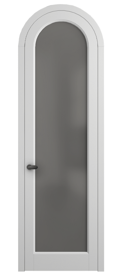 Межкомнатная дверь Палаццо 6814 Матовый белоснежный Сатинированное серое стекло, триплекс Цена 182230 сом | Volhovec