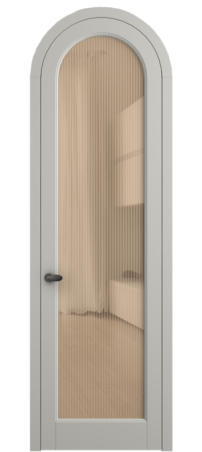 Межкомнатная дверь Палаццо 6814 Матовый тёплый серый Рифлёное оранжевое стекло "Moru", триплекс Цена 193880 сом | Volhovec