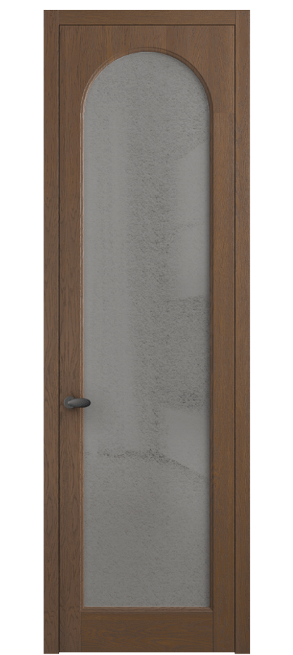 Межкомнатная дверь Палаццо 6804 Дуб каштановый матовый Фактурное серое стекло "Лёд", триплекс Цена 230820 сом | Volhovec