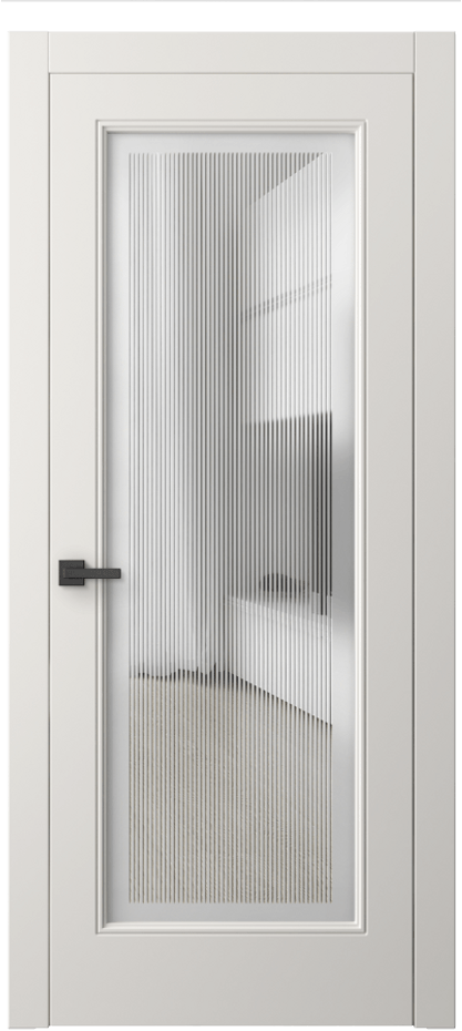 Межкомнатная дверь Linea 8300 Матовый пудровый белый Сатинированное с гравировкой "Каннелюры", триплекс Цена 121870 сом | Volhovec