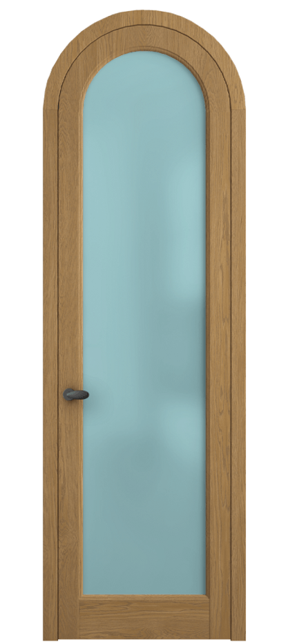 Межкомнатная дверь Палаццо 6814 Дуб солнечный матовый Сатинированное голубое стекло, триплекс Цена 300440 сом | Volhovec