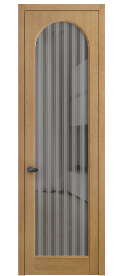 Межкомнатная дверь Палаццо 6804 Бук натуральный матовый Рифлёное серое стекло "Дюна", триплекс Цена 127279 ₽ | Volhovec