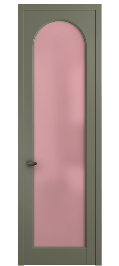 Межкомнатная дверь Palazzo 6804 Матовый оливковый тёмный Сатинированное розовое стекло, триплекс Цена 141270 сом | Volhovec