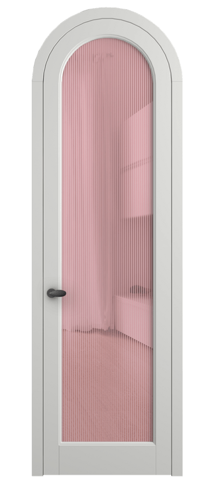 Межкомнатная дверь Палаццо 6814 Матовый светло-серый Рифлёное розовое стекло "Дюна", триплекс Цена 190970 сом | Volhovec