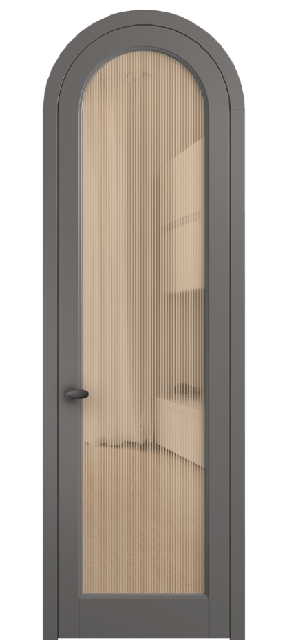 Межкомнатная дверь Палаццо 6814 Матовый классический серый Рифлёное оранжевое стекло "Дюна", триплекс Цена 190970 сом | Volhovec