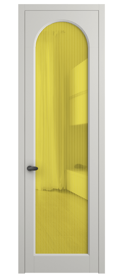 Межкомнатная дверь Палаццо 6804 Матовый серый Рифлёное жёлтое стекло "Moru", триплекс Цена 152920 сом | Volhovec