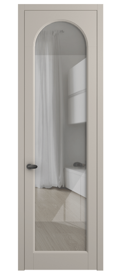 Межкомнатная дверь Палаццо 6804 Матовый светло-бежевый Рефлективное прозрачное стекло "Стопсол", калёное Цена 152920 сом | Volhovec