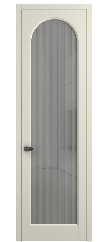 Межкомнатная дверь Палаццо 6804 Матовый молочно-белый Рифлёное серое стекло "Дюна", триплекс Цена 150010 сом | Volhovec