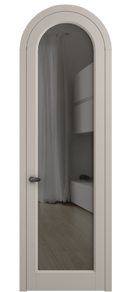 Межкомнатная дверь Палаццо 6814 Матовый светло-бежевый Прозрачное серое стекло, триплекс Цена 186740 сом | Volhovec