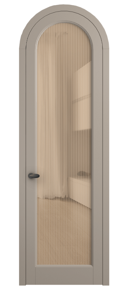 Межкомнатная дверь Палаццо 6814 Матовый бисквитный Рифлёное оранжевое стекло "Мору", триплекс Цена 193880 сом | Volhovec