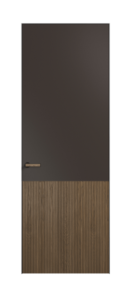 Межкомнатная дверь Velvet 8204 Дуб джутовый матовый - Матовый антрацит. Цена 179280  | Volhovec