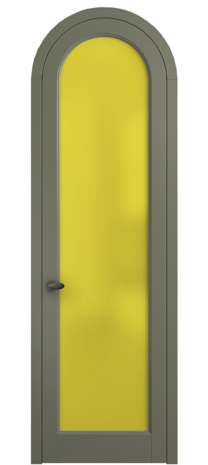 Межкомнатная дверь Палаццо 6814 Матовый оливковый тёмный Сатинированное жёлтое стекло, триплекс Цена 186740 сом | Volhovec