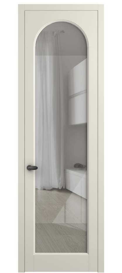 Межкомнатная дверь Палаццо 6804 Матовый молочно-белый Рефлективное прозрачное стекло "Стопсол", калёное Цена 152920 сом | Volhovec