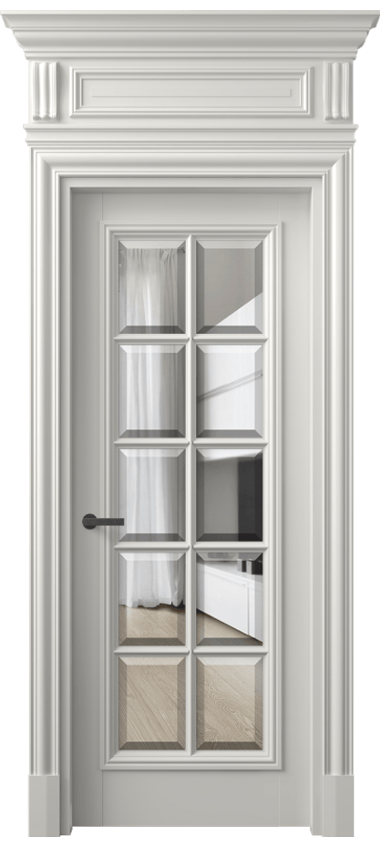 Межкомнатная дверь Антик 7310 Матовый серый Прозрачное стекло с фацетом Цена 272790 сом | Volhovec