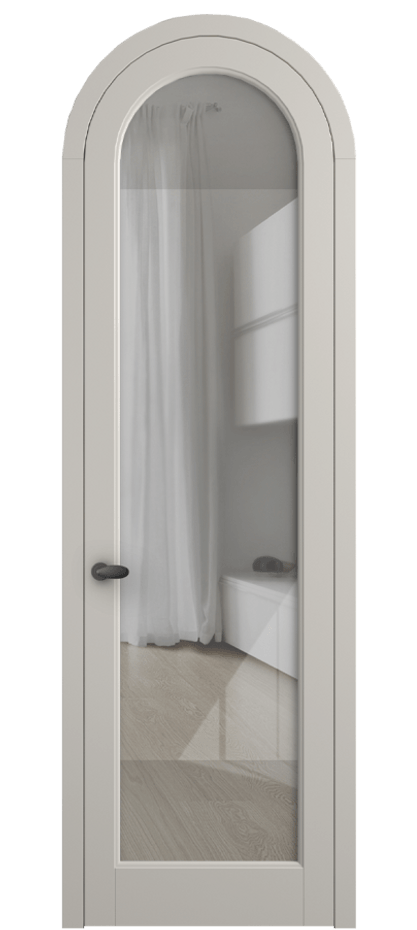 Межкомнатная дверь Палаццо 6814 Матовый облачно-серый Рефлективное прозрачное стекло "Стопсол", калёное Цена 6900 AZE | Volhovec