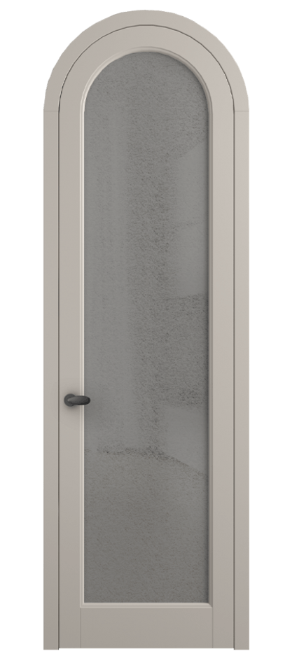 Межкомнатная дверь Палаццо 6814 Матовый светло-бежевый Фактурное серое стекло "Лёд", триплекс Цена 195480.6 сом | Volhovec