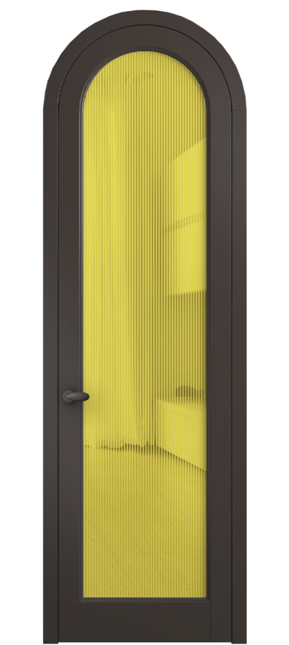 Межкомнатная дверь Палаццо 6814 Матовый антрацит Рифлёное желтое стекло "Дюна", триплекс Цена 190970 сом | Volhovec