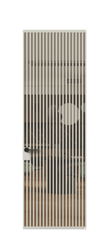 Алюминиевая дверь АЛПЛ040.06 Алюминий тёплый серый Прозрачное оранжевое стекло, триплекс Цена 335860  | Volhovec